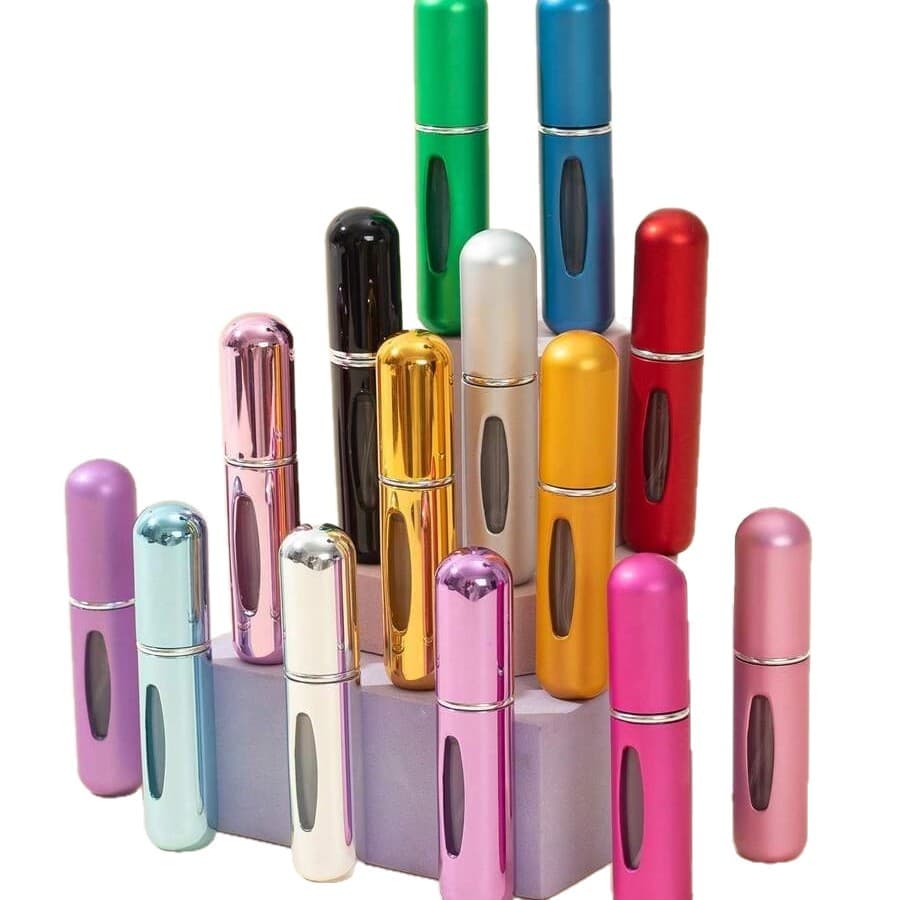 In Stock 5ml Perfume Refillable Bottle Bottom Fillable Spray Bottle Aluminum Empty Bottle Pump Type Self-Pumping Vacuum Twist Bottle