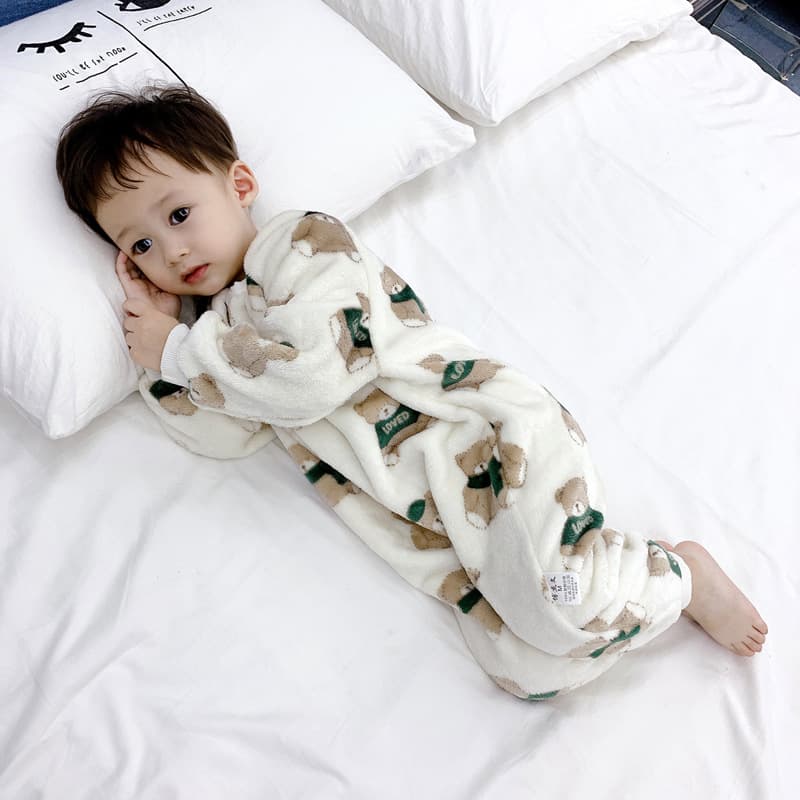 Baby Flannel Romper Infant Winter Wear Fleece Sleep Sack Unisex Kids Autumn/Winter Thickened Coral Fleece Bodysuit