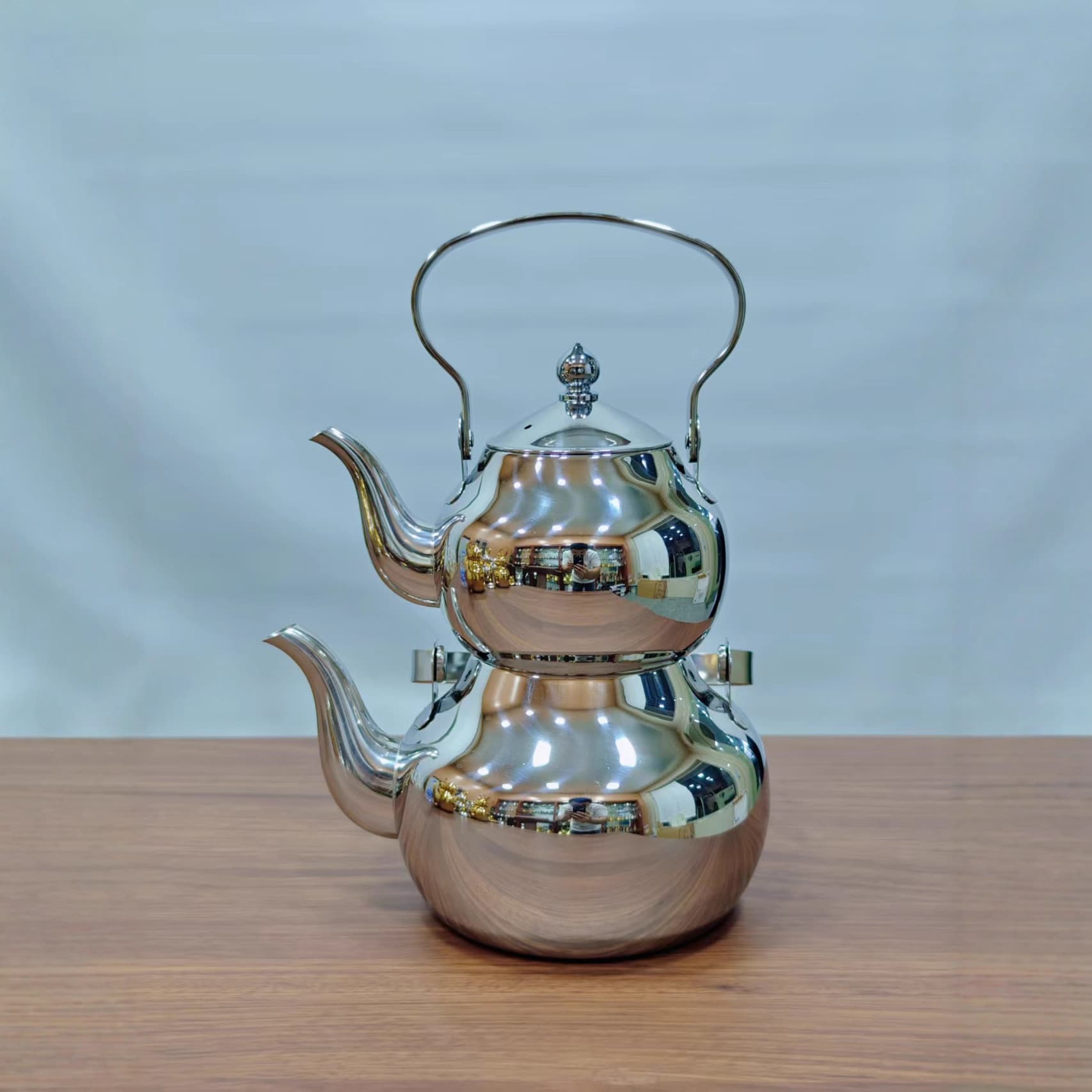 Middle Eastern Teapot Arabic Coffee Pot Floral Teapot Palace Pot Mother-Child Pot Cross-border Tea Kettle Stainless Steel Teapot