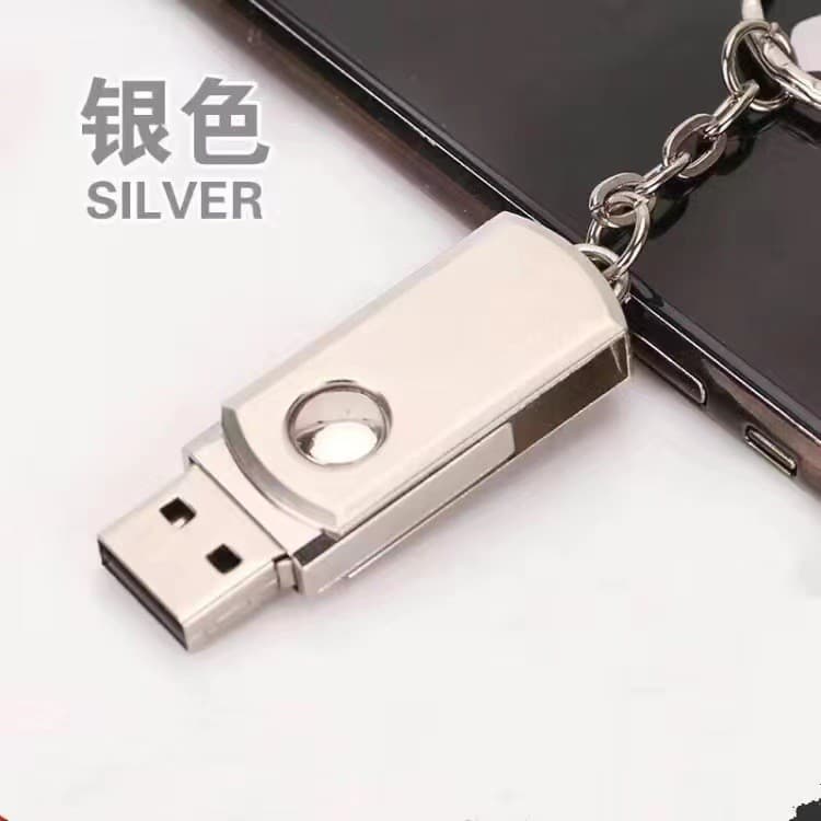 High-Capacity Creative Metal USB Flash Drive, Chubby USB Drive with Logo Engraving, High-Speed 64G Rotating USB Drive for Wholesale