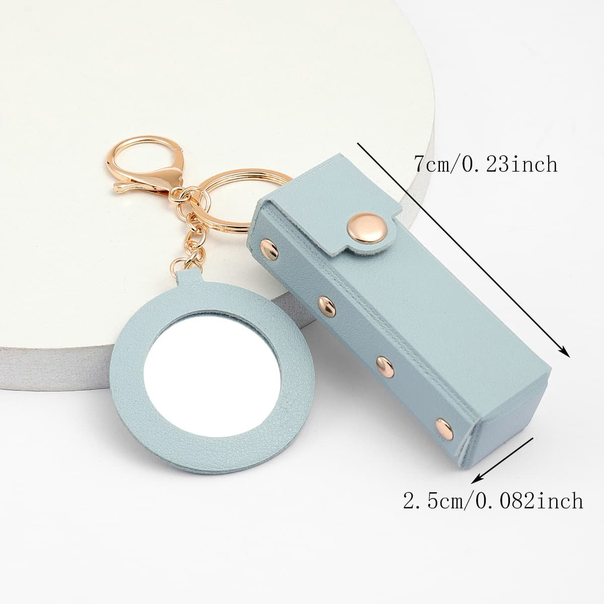 Ruiguo Leather Lipstick Case Convenient to Carry, Lip Balm Case with Small Mirror, Versatile, Fashionable and Portable