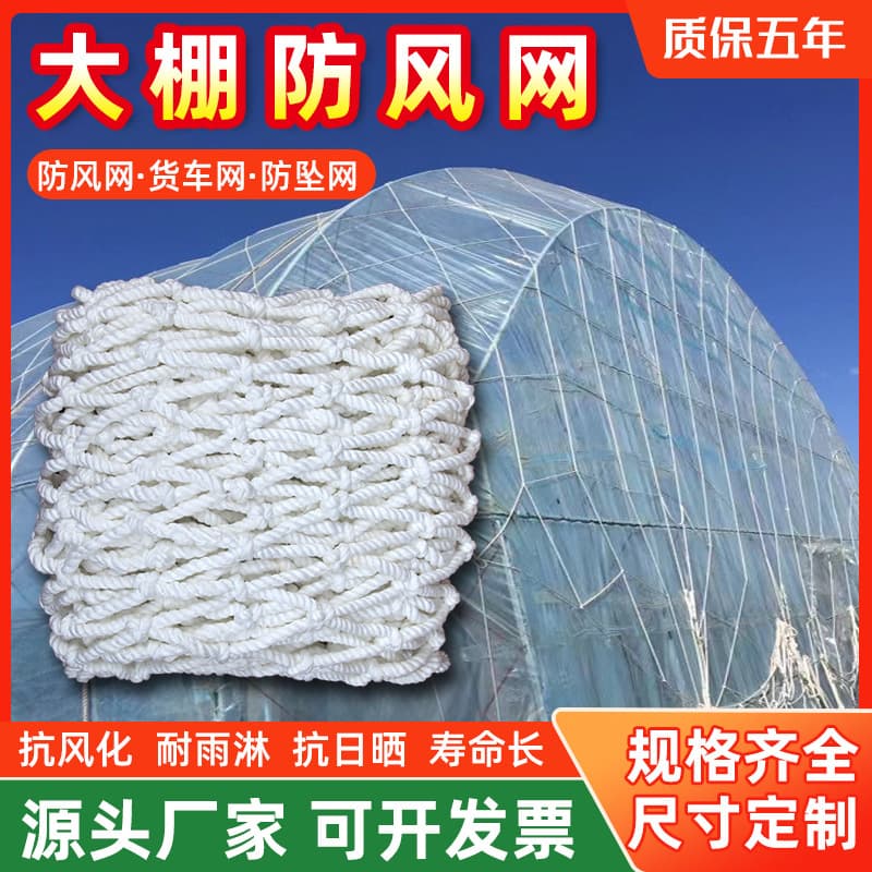Greenhouse windbreak netting, cargo planting protection windbreak netting, greenhouse protective film pressing netting, large-pore agricultural greenhouse windbreak netting