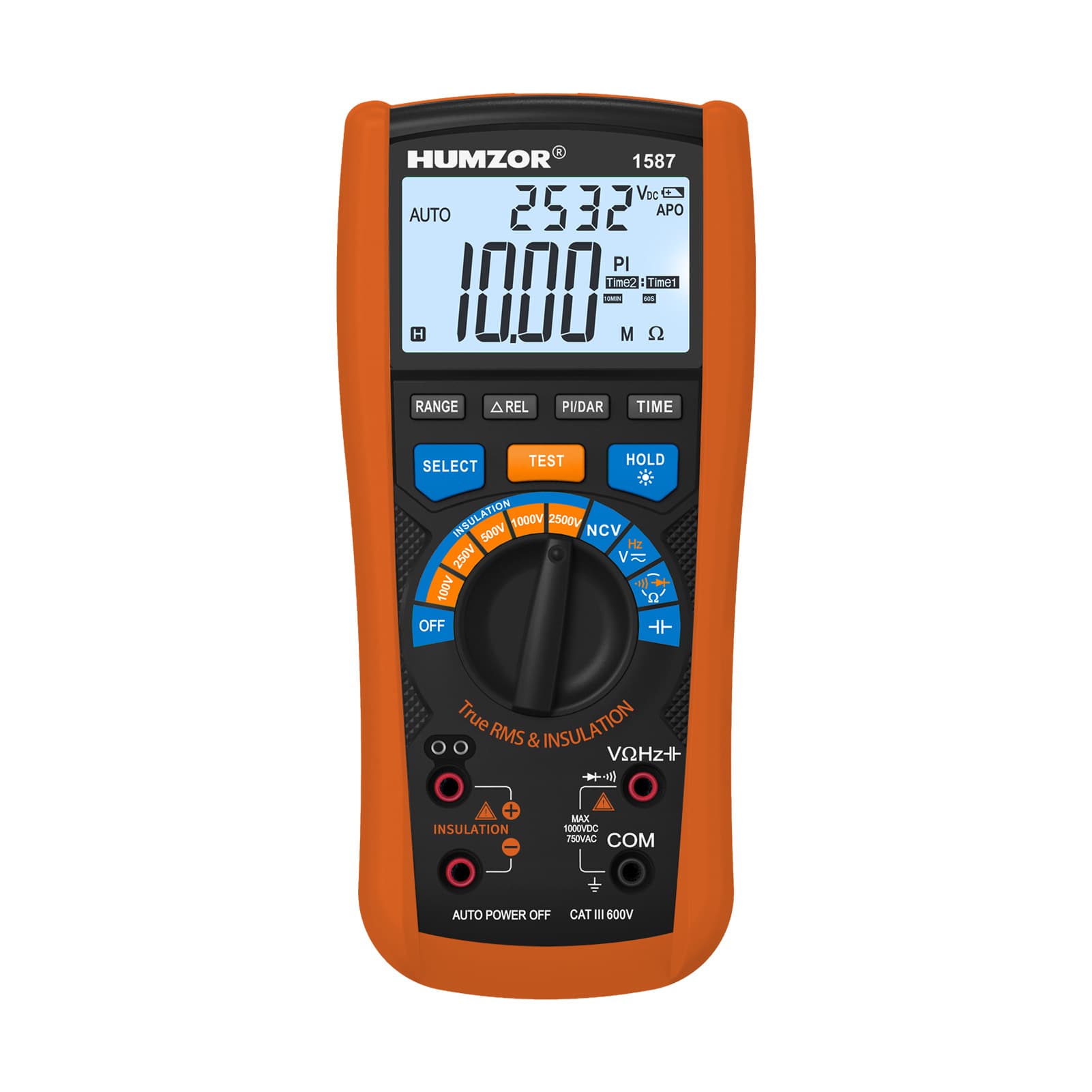 HUMZOR 1587 Insulation Multimeter True RMS Megohmmeter One-Key Remote Test Leads Insulation Resistance Tester