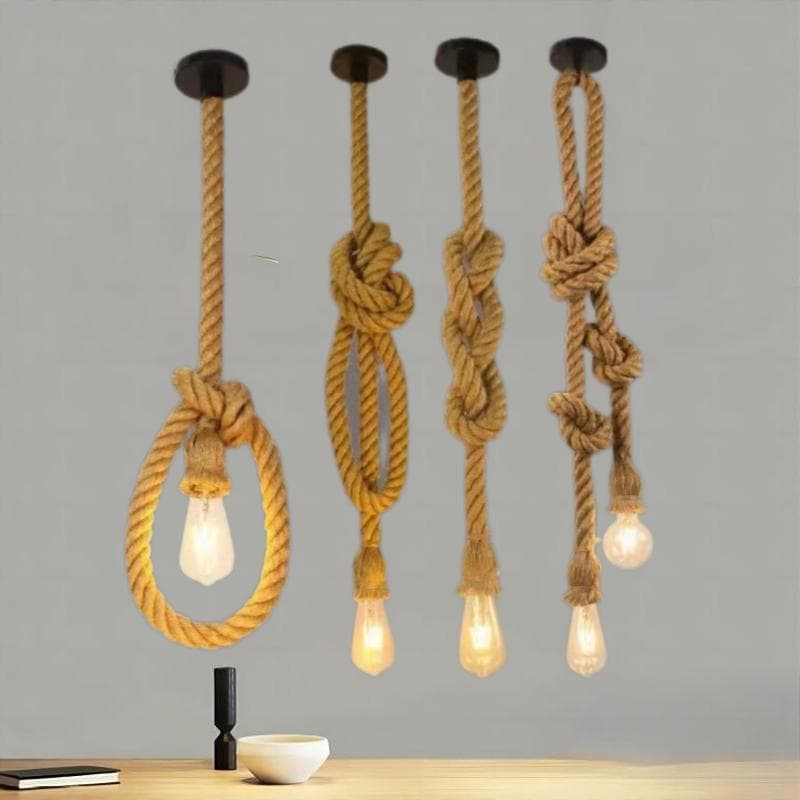 Vintage Rope Pendant Light Industrial Style for Coffee Shop, Bar, Clothing Store, Restaurant, American Country Decorative Pendant Light