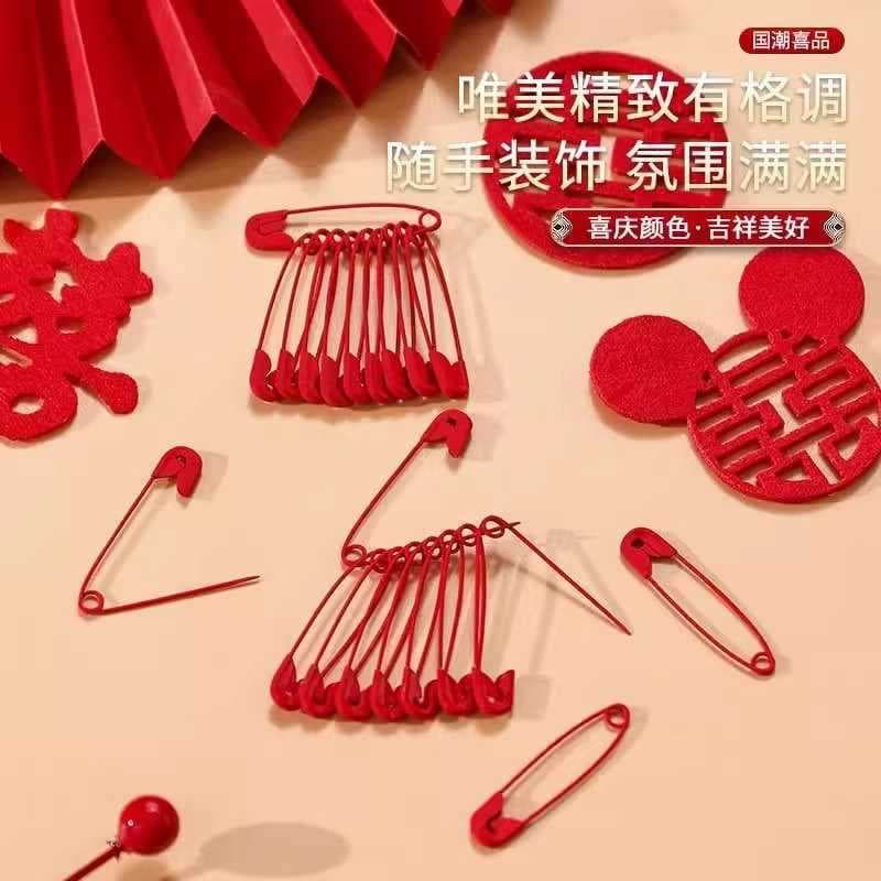 40 Red Safety Pins for Wedding Bride Dowry