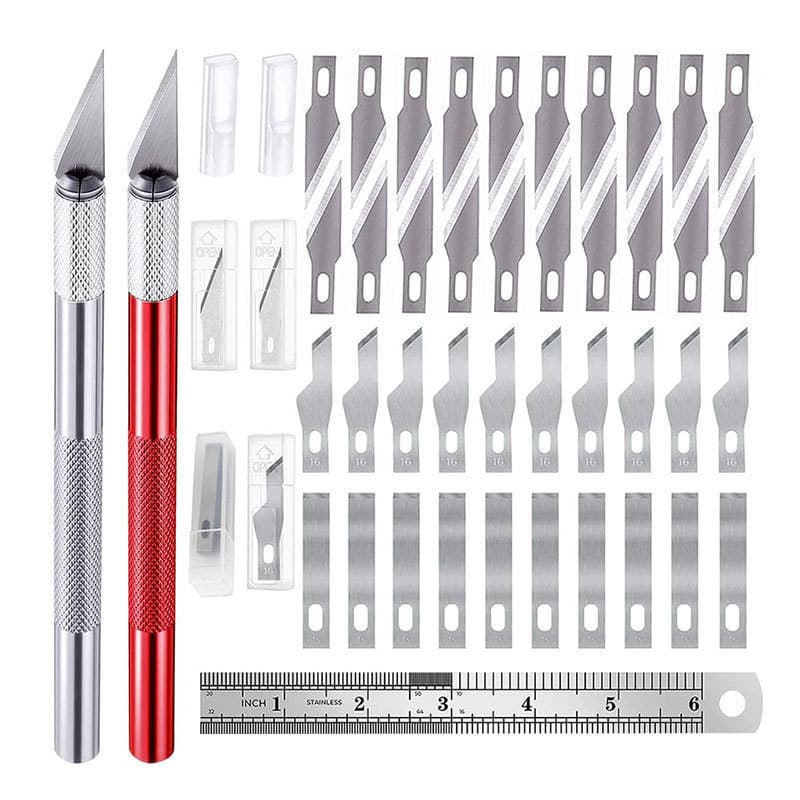 Carving Knife Set, Craft Knife Hobby Knife, Metal Handle Pen Knife, Rubber Stamp Paper Cutting Model Knife