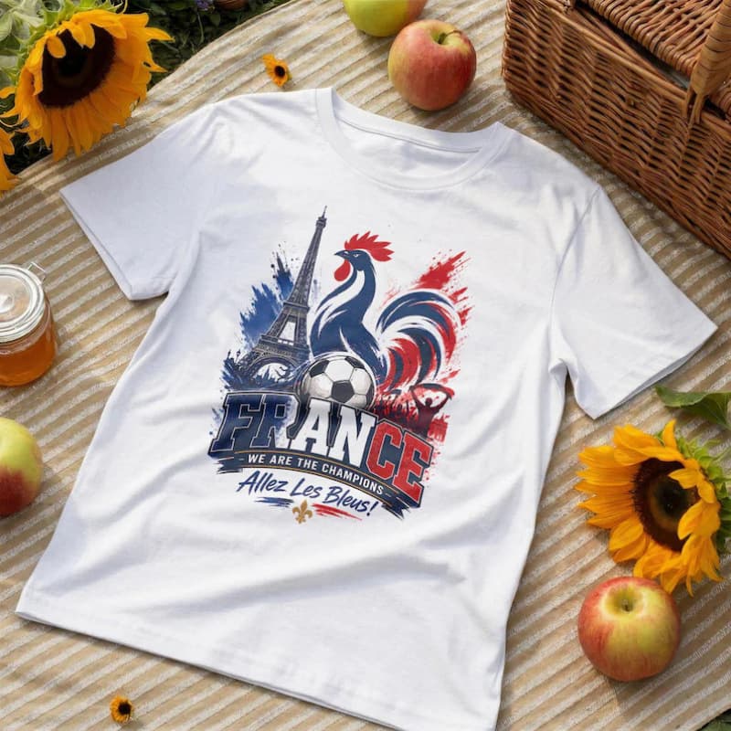 [Cross-border EU Size] France Football Graphic T-Shirt | Soccer Fan Art