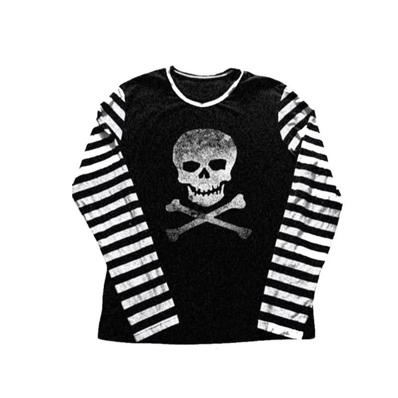 European and American ins cross-border personalized dark printed round neck sweatshirt long-sleeved T-shirt pullover retro jacket street trend