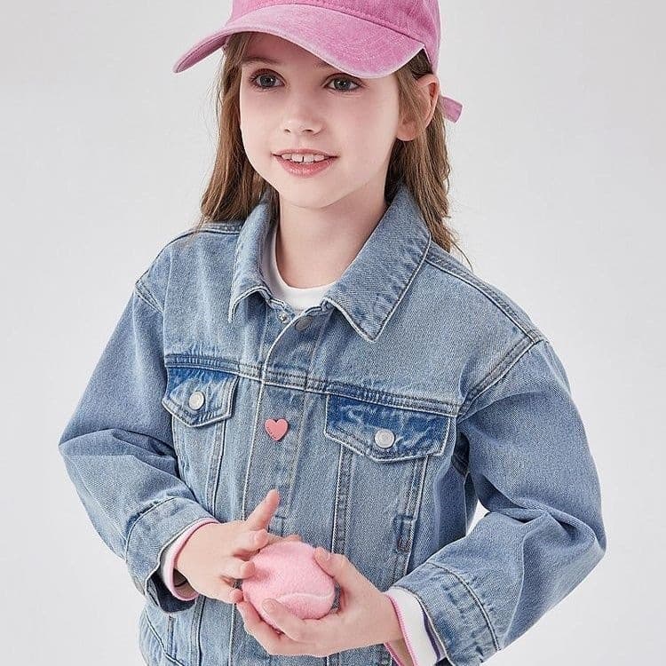 Girls Denim Jacket 2026 Spring New Middle Big Kids Casual Denim Jacket Cotton Sweet Denim Coat
