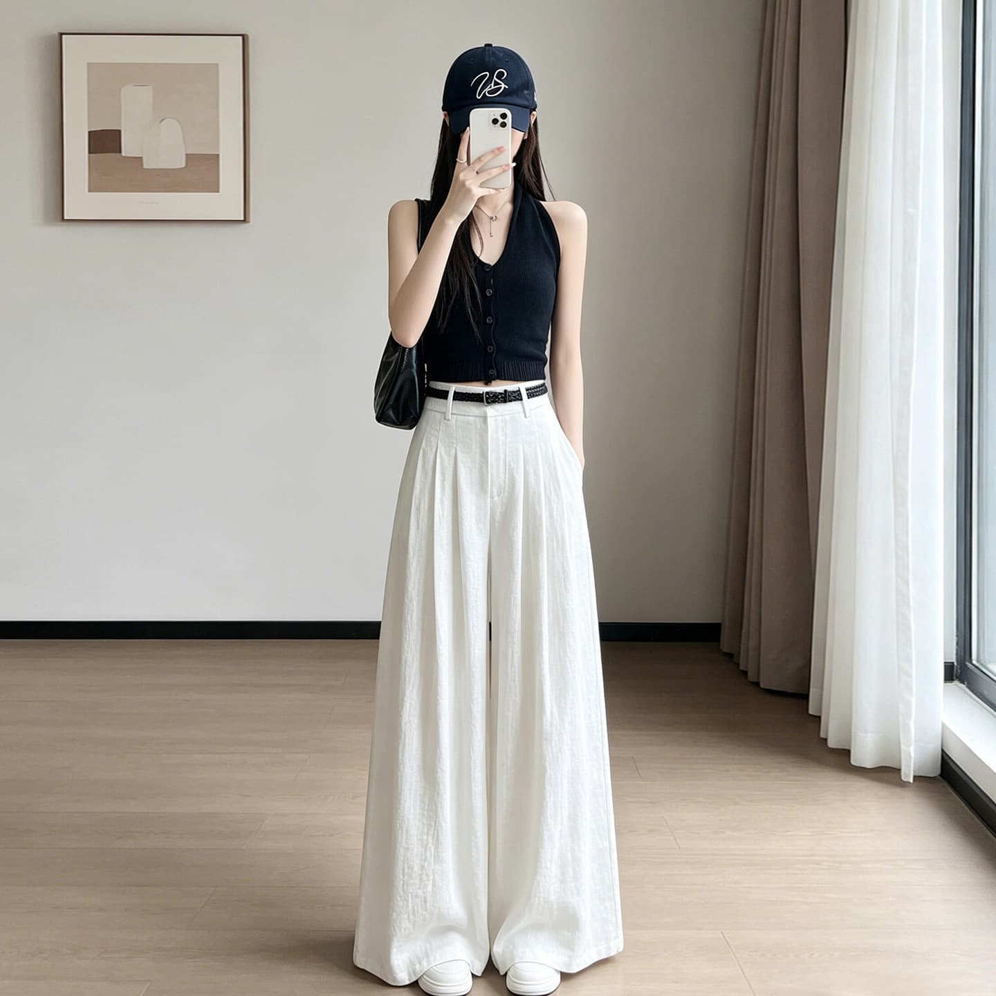 2026 Trendy Korean Style Two-Piece Set: New Sleeveless Top for Women + Wide-Leg Pants, Summer Outfit