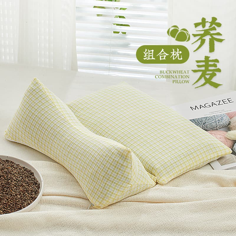 Buckwheat hull pillow, cervical pillow, summer triangular pillow, home use, detachable cervical pillow, adult buckwheat pillow.