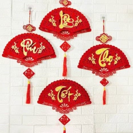 Felt Couplets, Vietnamese Fu Character, Spring Festival New Year Hanging Ornaments, Couplet Wholesale