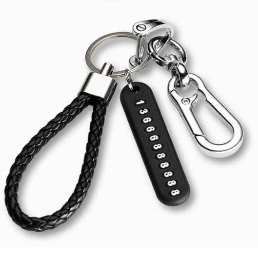 Car Keychain Anti-Loss Number Tag Creative Gift Key Ring for Men Women Export Auto Accessories