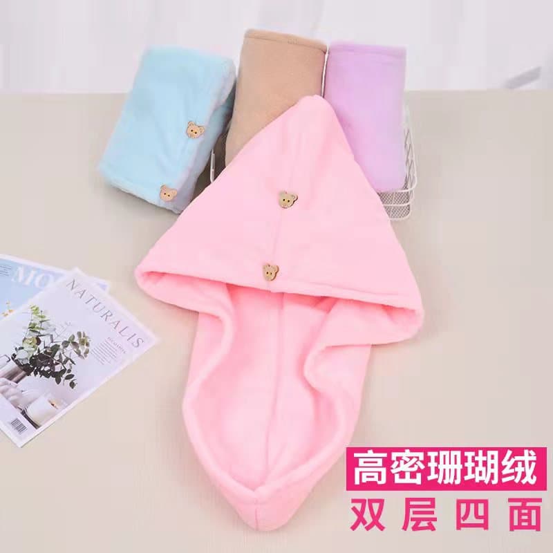 Strong Absorbent Quick-Dry Hair Drying Cap, Thick Double-Layer Head Wrap, Factory Direct Supply for Wholesale