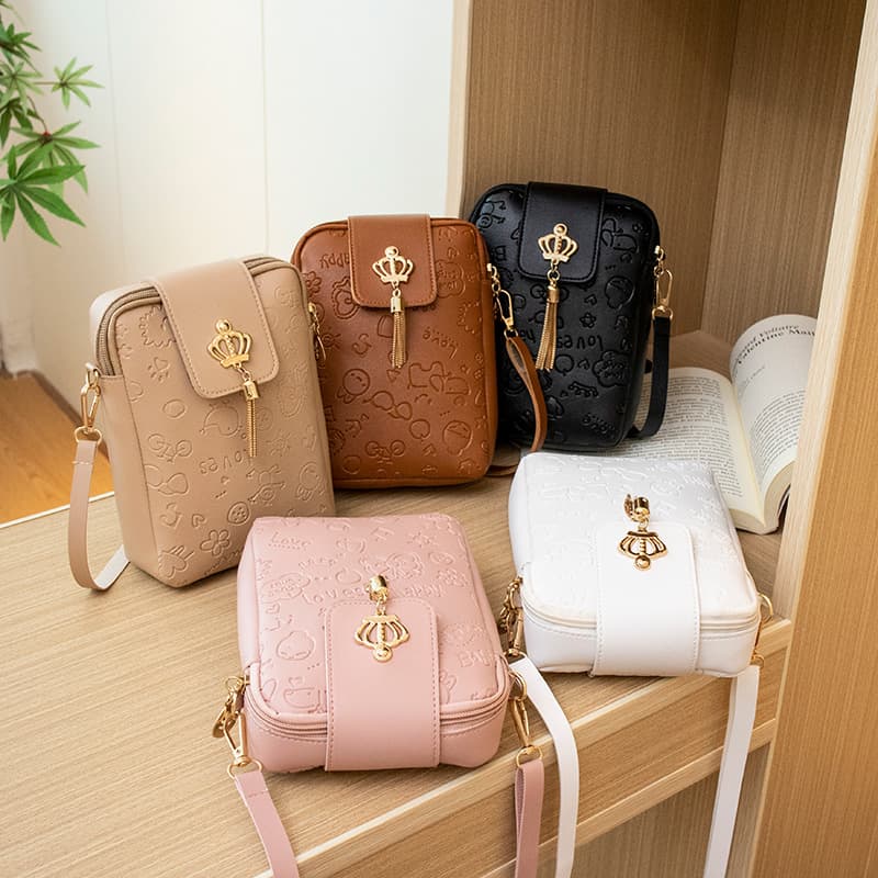 Fashionable Printed Mobile Phone Bag 2023 Women's Trendy Versatile Embossed Crossbody Bag Cross-Border Bag for Women