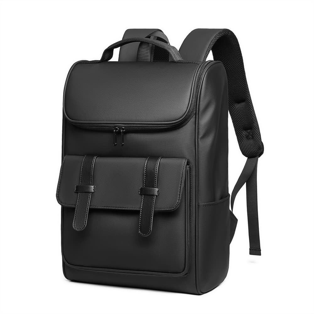 Men's Large Capacity Backpack Casual Travel Street Style Waterproof Polyester Lining 15 Inch Laptop Bag Fashionable Shoulder Strap