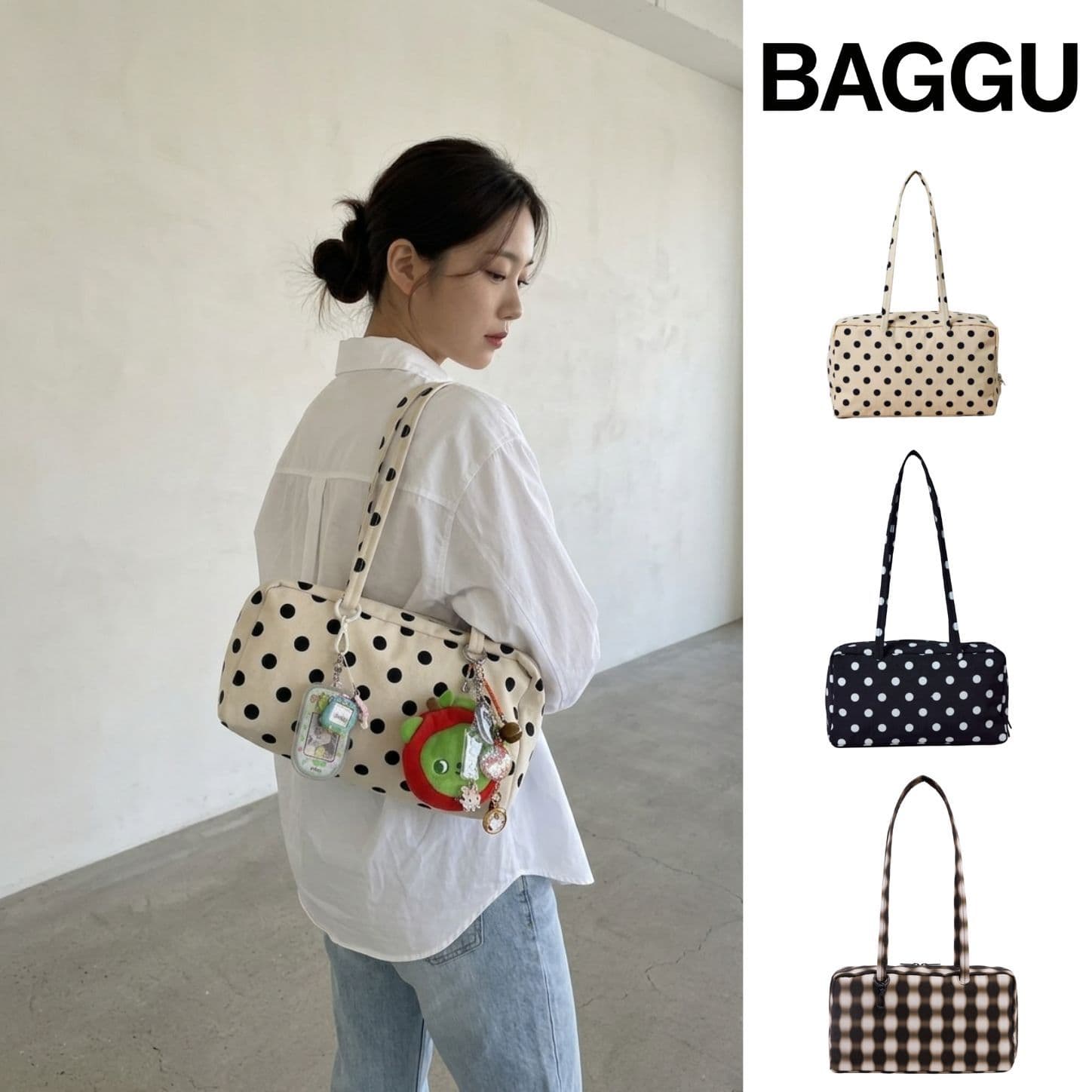 Baggu Bag, American niche brand single shoulder bag, large capacity horizontal square BAGGU handbag, bowler bag