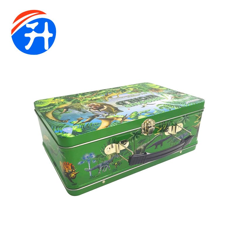 Custom Large Handbag Iron Box Manufacturer Lunch Dinosaur Iron Box Cartoon Toy Card Gift Box Packaging