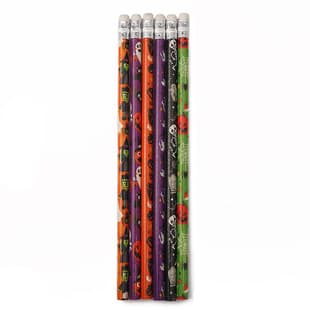 Halloween Printed Pencils Stationery Student HB Wooden Writing Pencils with Eraser Painted Barrel Pencils Wholesale