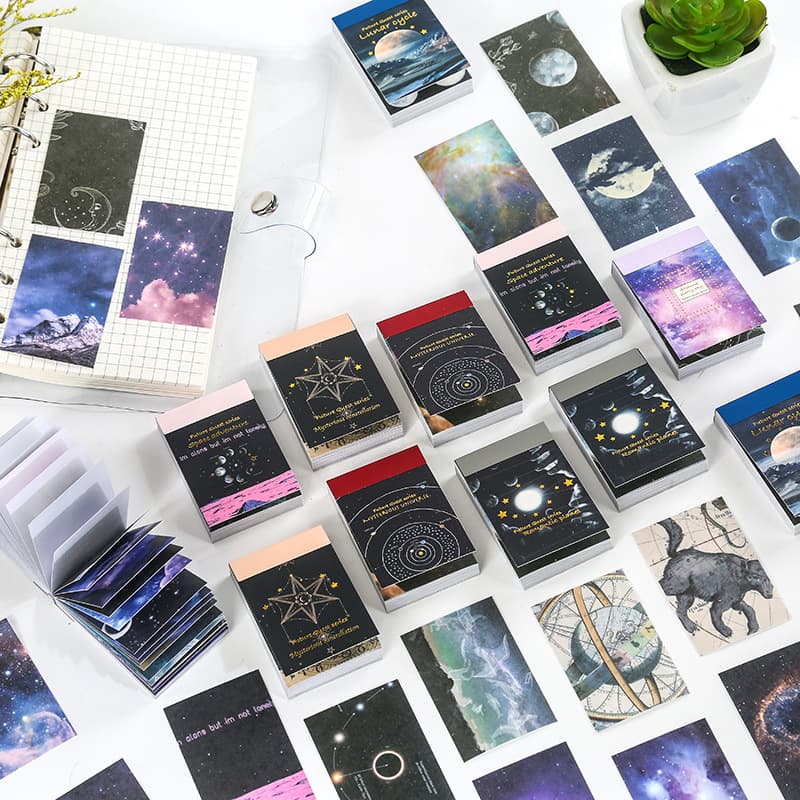 Dream Dance Bean Sticker Book Cosmic Starry Sky Series Ins Starry Sky Theme Handbook DIY Decorative Stickers 50 Pieces