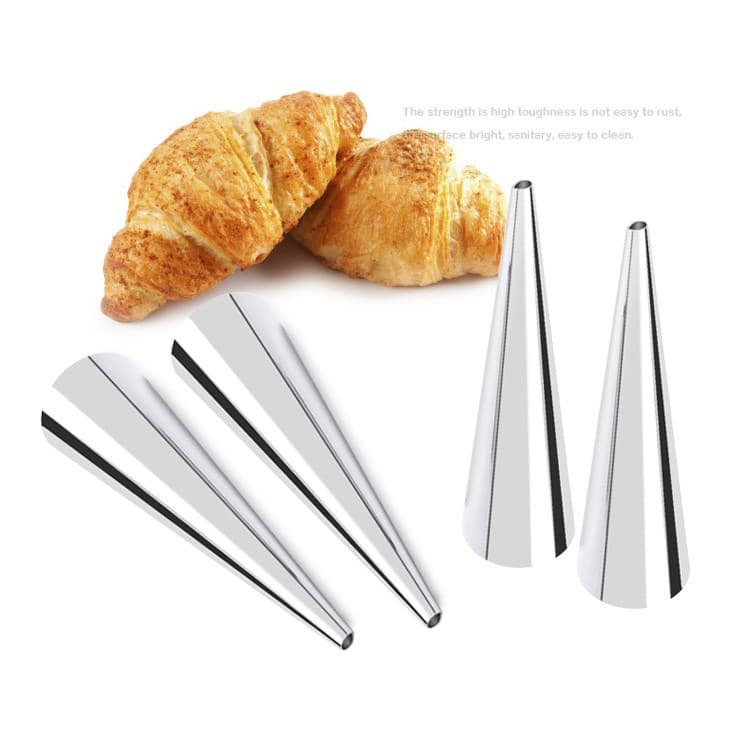 Direct selling stainless steel croissant croissant mold DIY baking mold Danish large spiral tube size croissant
