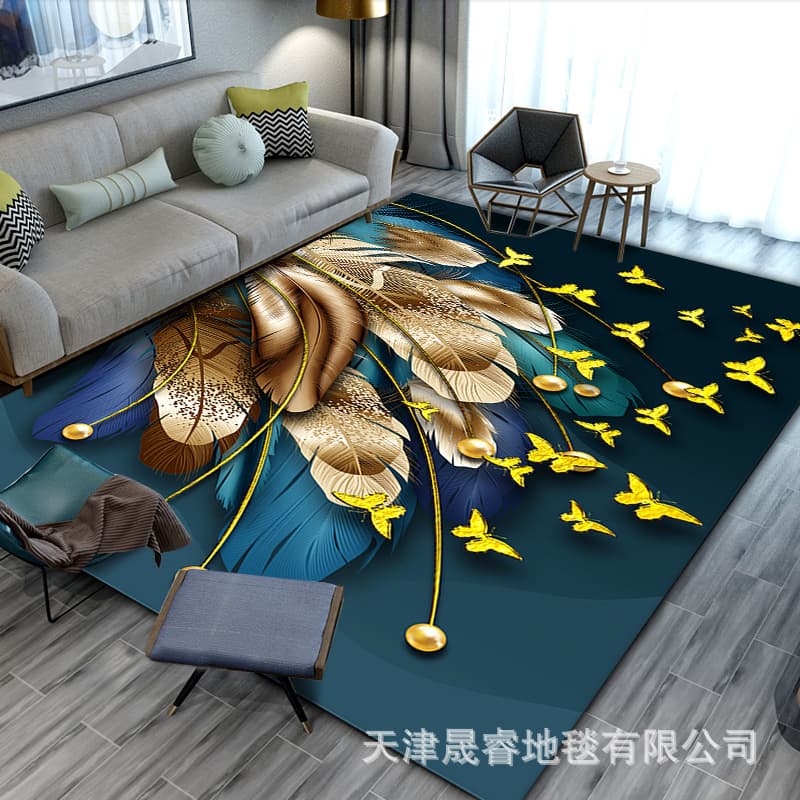 Export Luxury Living Room Carpet, Sofa and Coffee Table Rug, Crystal Velvet Floor Mat for Study, Office, Conference Room