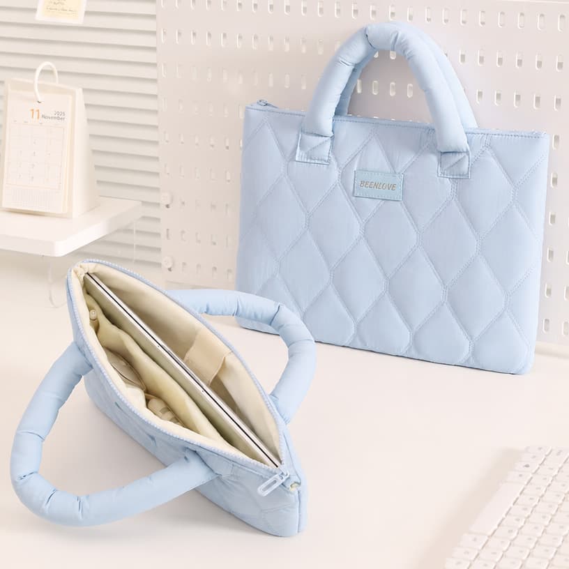Runhui Beige Handbag Laptop Case Small Size for Business Travel 13 inch Compatible with Lenovo Huawei Laptop Bag