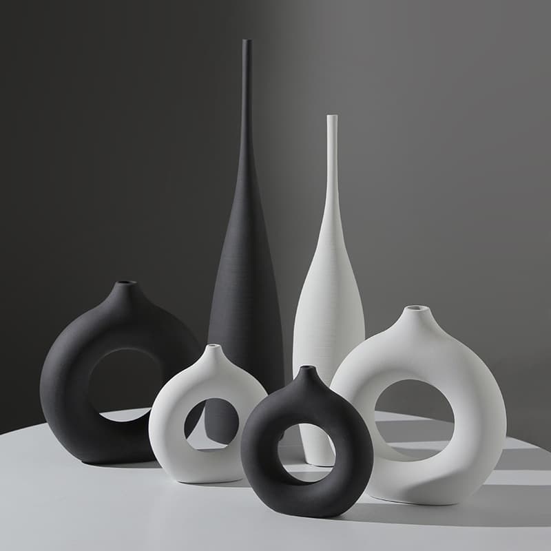 Beihan Meijing Dezhen creative ceramic brushed vase high-end living room crafts simple vase ornaments wholesale
