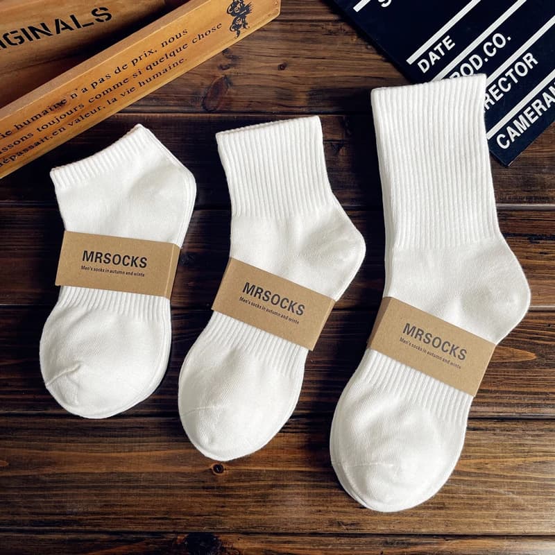 Zhuji Cotton Socks Men's Sports Socks Pure Cotton Black White Autumn Winter Four Seasons Anti-Odor Short Socks Couple Women's Xinjiang Cotton Socks