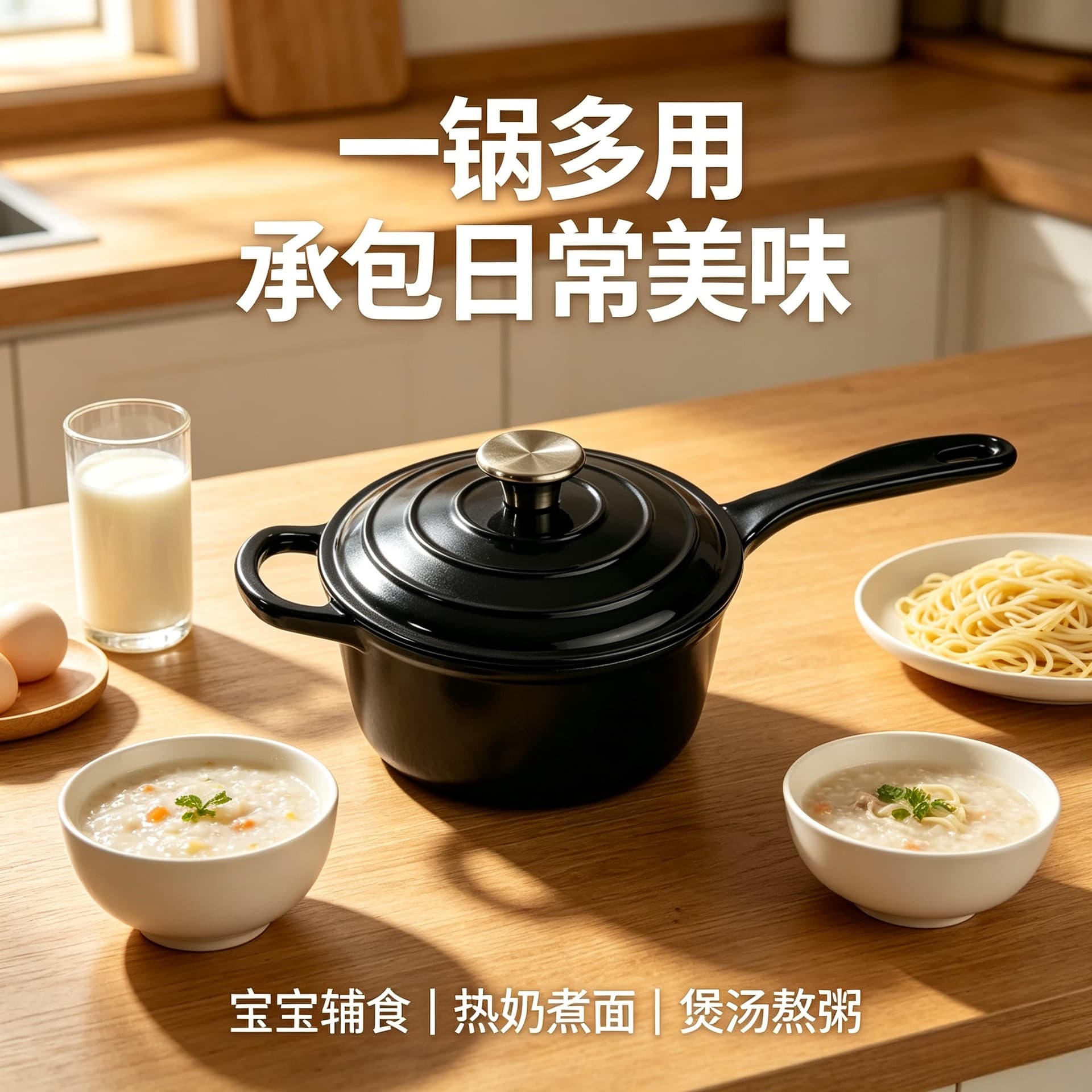 Factory Wholesale Enameled Cast Iron Small Milk Pot, Heat-Resistant Single Handle with Lid, Baby Food Cooker, Compatible with Multiple Stoves, In Stock for Drop Shipping