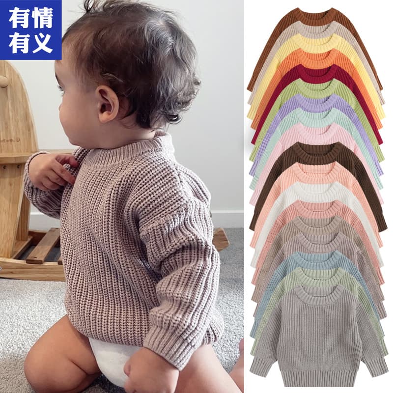 Warm and Cozy Baby Sweater, Infant Round Neck Knit Top for Boys and Girls, Kids Autumn Winter Pullover