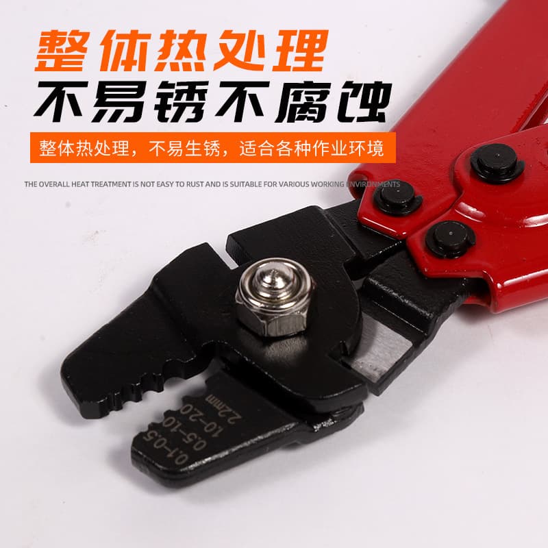 Industrial Grade Aluminum Sleeve Crimping Pliers Terminal Crimper Multi-Function Ratchet Wire Crimping Tool Effortless Manual Hand Crimping Pliers