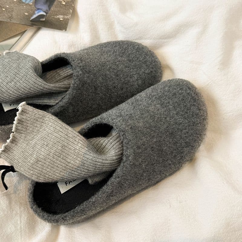 Soft and Super Comfortable~! Cream Outfit 2025 Autumn Winter New Birkenstock Fur Shoes Platform Other