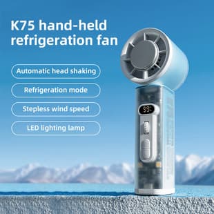 K75 Oscillating Cooling Ice Fan Transparent High Appearance Mini Portable USB Charging Semiconductor Cooling