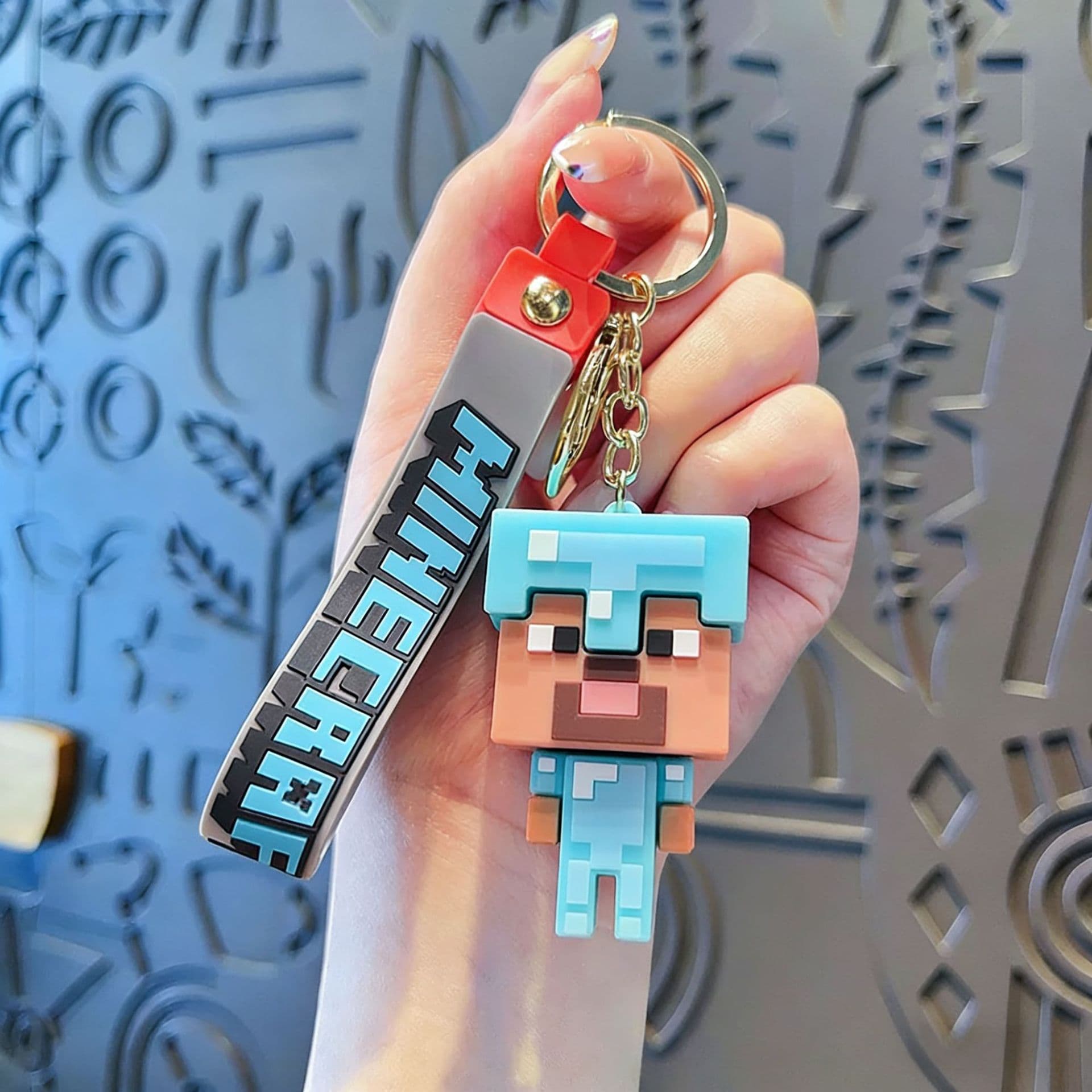 New Minecraft Keychain Game Peripheral Pendant Building Block Figure Cross-Border Gift Wholesale