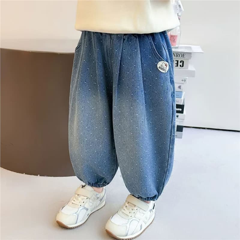 Girls' pants 2026 spring new style baby loose and comfortable jeans super good-looking trousers spring style wide leg pants trendy