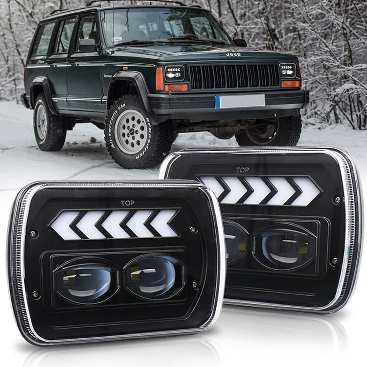 Cross-border Hot-selling Car Modified LED Headlight 6X7 Suitable for JEEP Wrangler 7-inch 5X7 with High and Low Beam Headlight