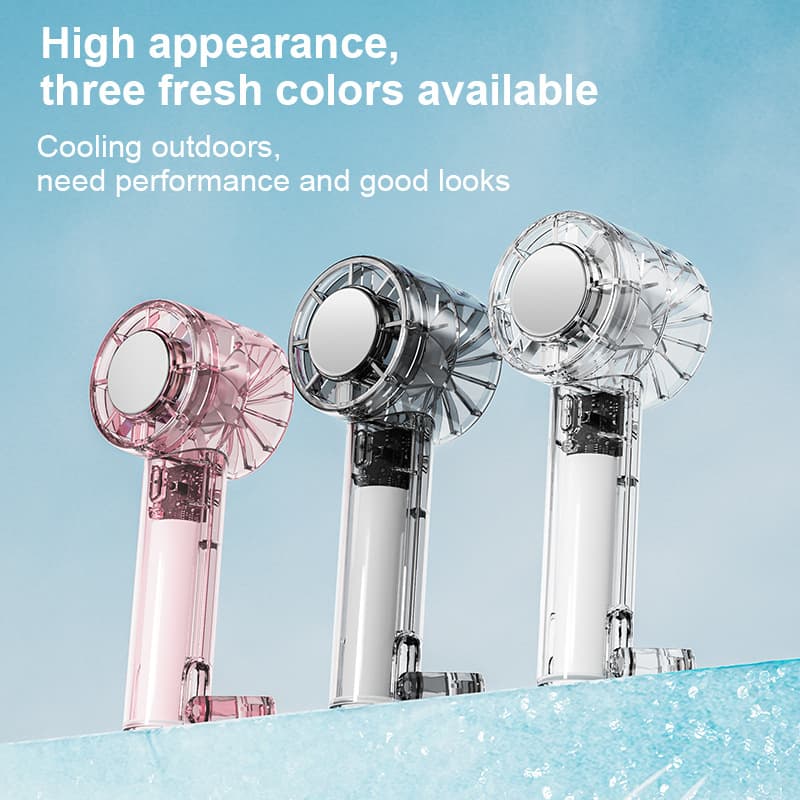 2026 New Cross-Border Creative Transparent Ice Cooling Fan Mini Turbine Portable USB Semiconductor Cooling Fan