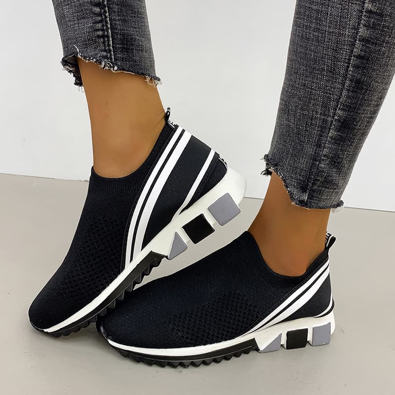 2022 New Cross-Border Large Size Export Women's Shoes Solid Color Breathable Mesh Casual Sports Shoes Single Shoes Running Shoes