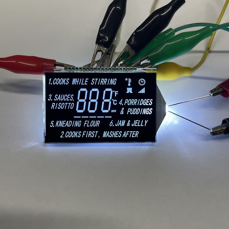 Wide Viewing Angle VA Segment LCD Screen HTN TN Segment Black and White LCD Screen Automotive Instrument Display