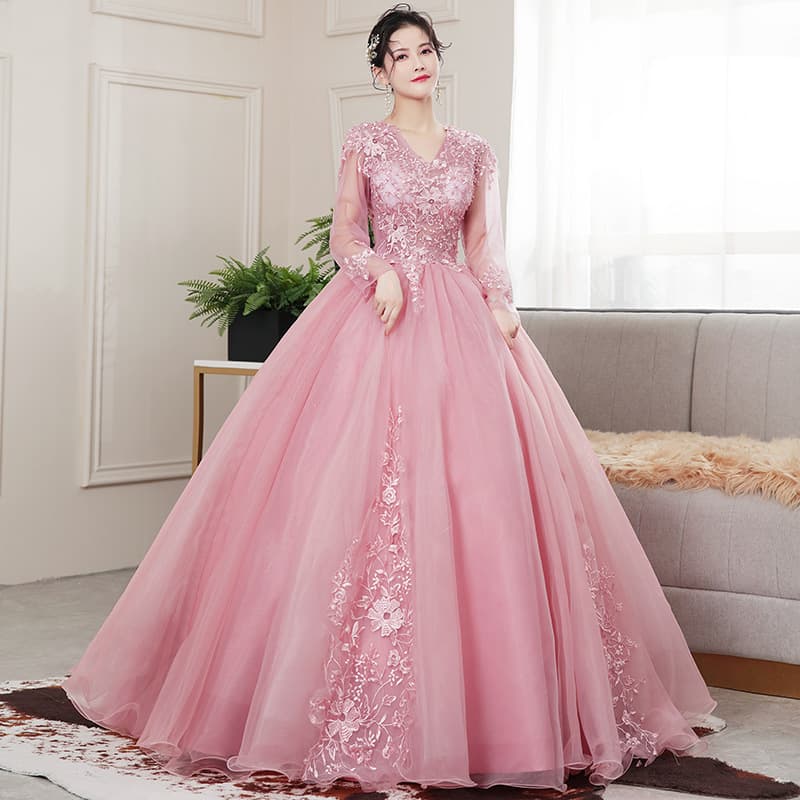 Pink Wedding Dress for Bride European and American Style Dusty Pink Romantic Luxury High-End Texture Exquisite Gorgeous Evening Gown