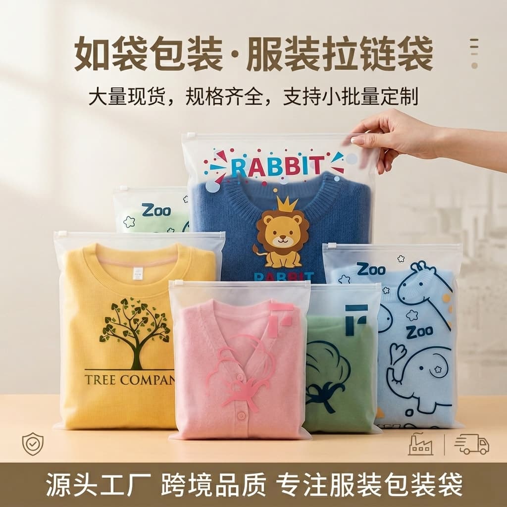 cpe frosted zipper bag custom plastic zipper bag clothing zipper bag clothing packaging bag printed logo frosted bag