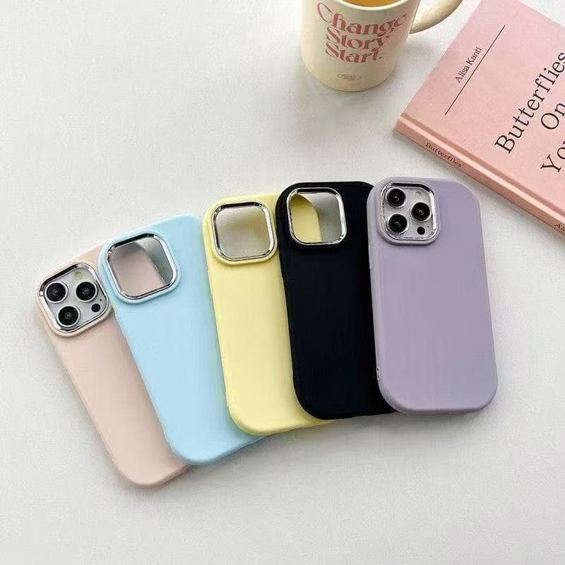 Solid Color Chubby Girl Suitable for Apple 16Pro Mobile Phone Case New 15Promax Electroplating 13/14/12 Anti-Fall 11X