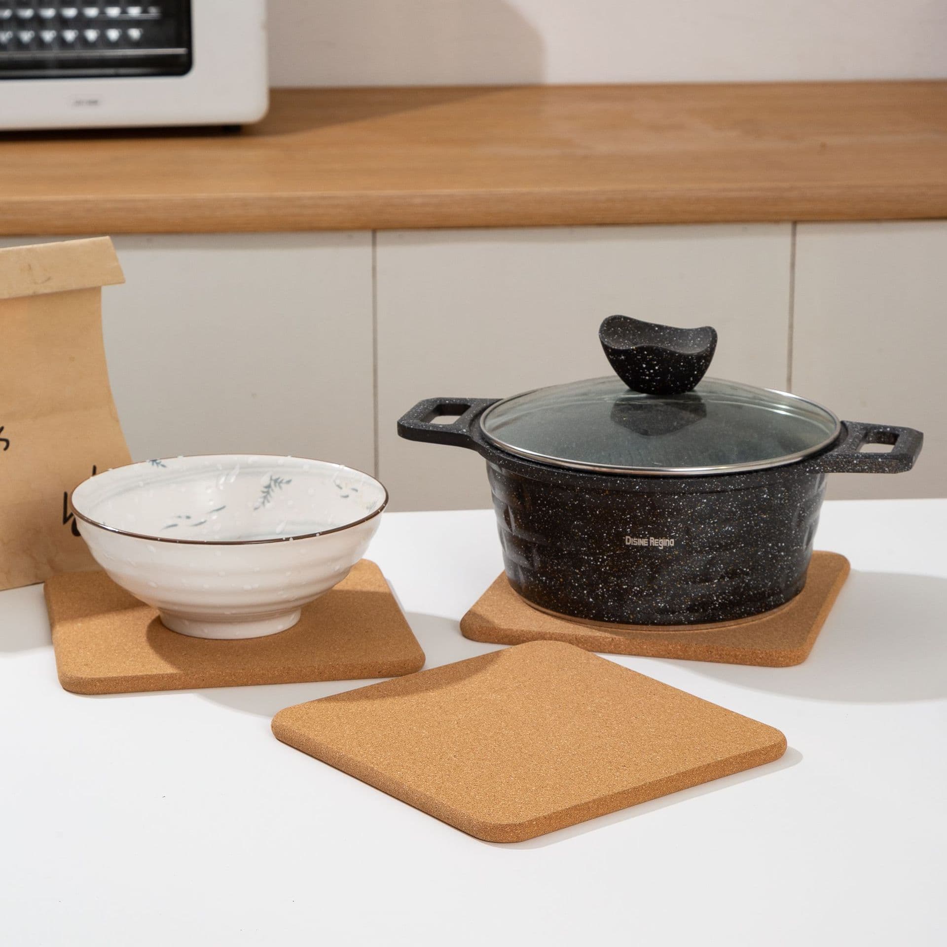 Cork square dining pot mats non-slip household pot mats insulation plate mats environmentally friendly restaurant utensils outdoor insulation mats in stock