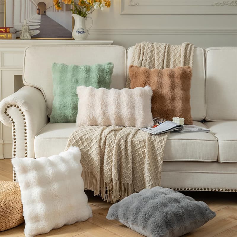Cross-border Amazon pillow case, bubble velvet pillow, office sofa lumbar pillow, bedside plush cushion wholesale