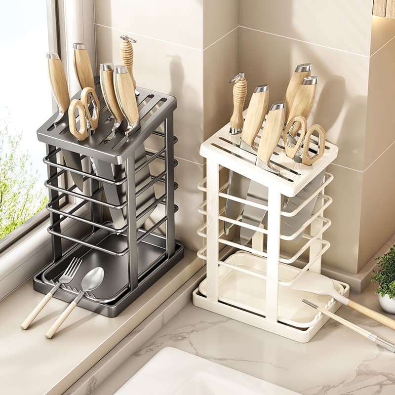 New cross-border kitchen knife rack and storage rack, countertop drainer, integrated knife storage rack, kitchen knife holder, household knife block