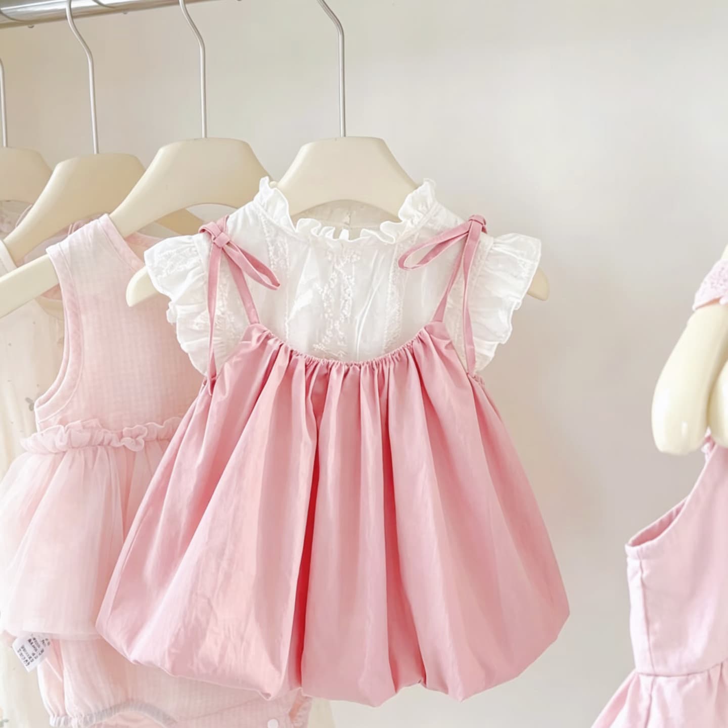 Patpat Summer New Girls Dress Fashionable Sweet Flutter Sleeve Princess Children's Dress Baby Cotton Top