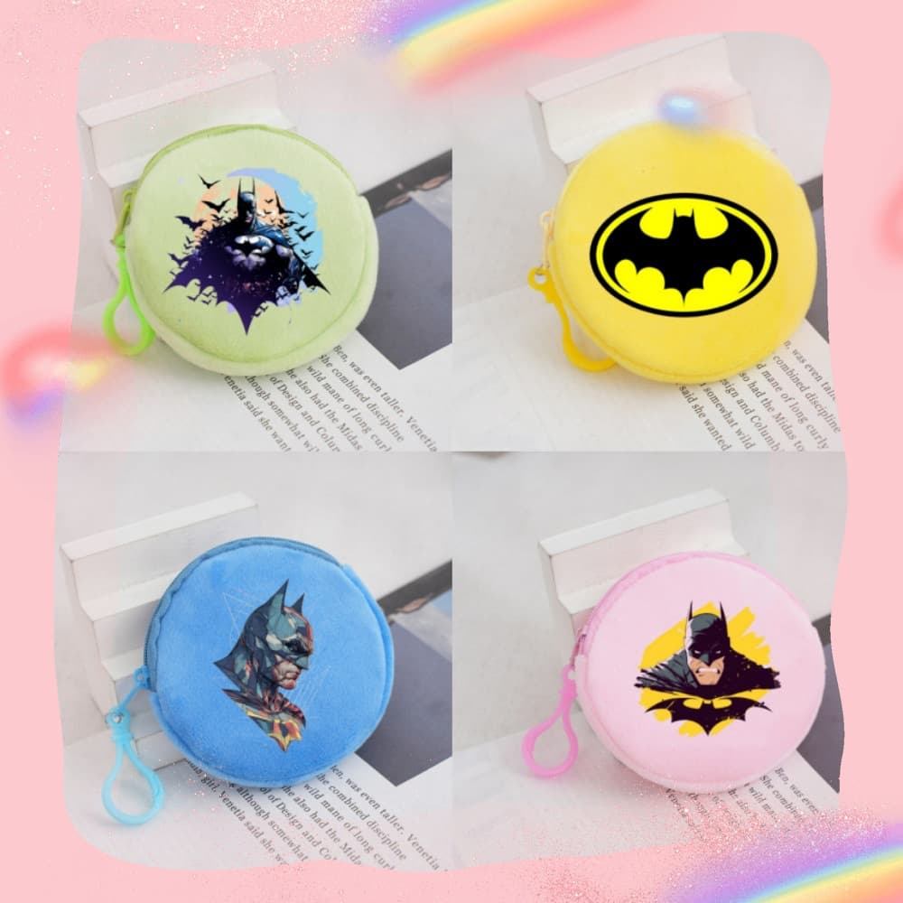 Batman Student Plush Wallet Colorful Cartoon Kids Cute Printed Coin Purse Short Style Versatile Sweet Small Bag