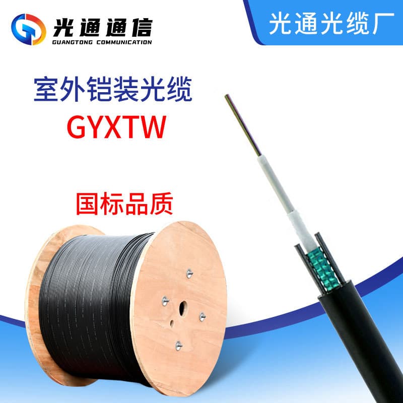 Central Loose Tube GYXTW Optical Cable Manufacturer 2/4/8/12/24 Core Armored Aerial Outdoor Optical Cable