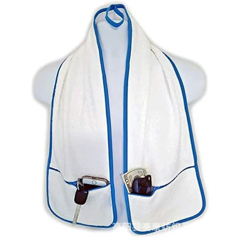 Cross-border Pure Cotton Sports Towel, Thickened with Bound Edges, Portable Zippered Towel, Suitable for Gym and Fitness Activities